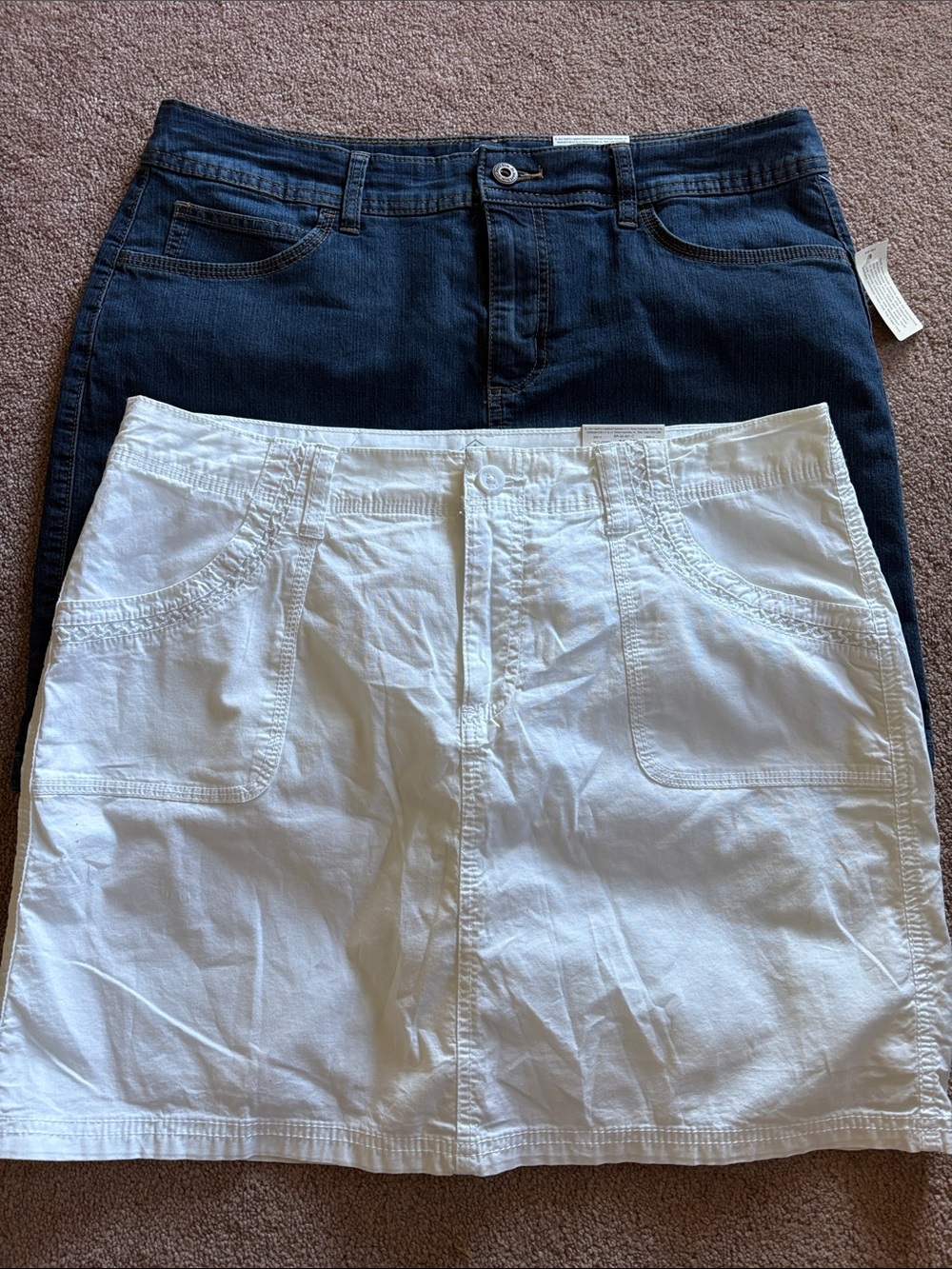 St John’s Bay Women’s set lot bundle of 2 skort skirts shorts denim size 12 NWT